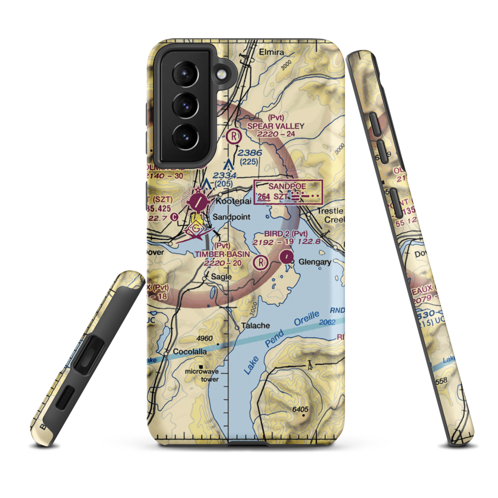 Rapoport Ranch Airport (68ID) VFR Sectional Samsung Phone Case Samsung Galaxy S21 FE model shown