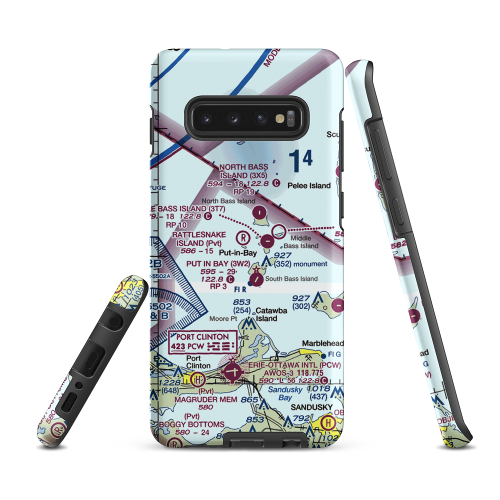 Rattlesnake Island Airport (58OH) VFR Sectional Samsung Phone Case Samsung Galaxy S10 Plus model shown
