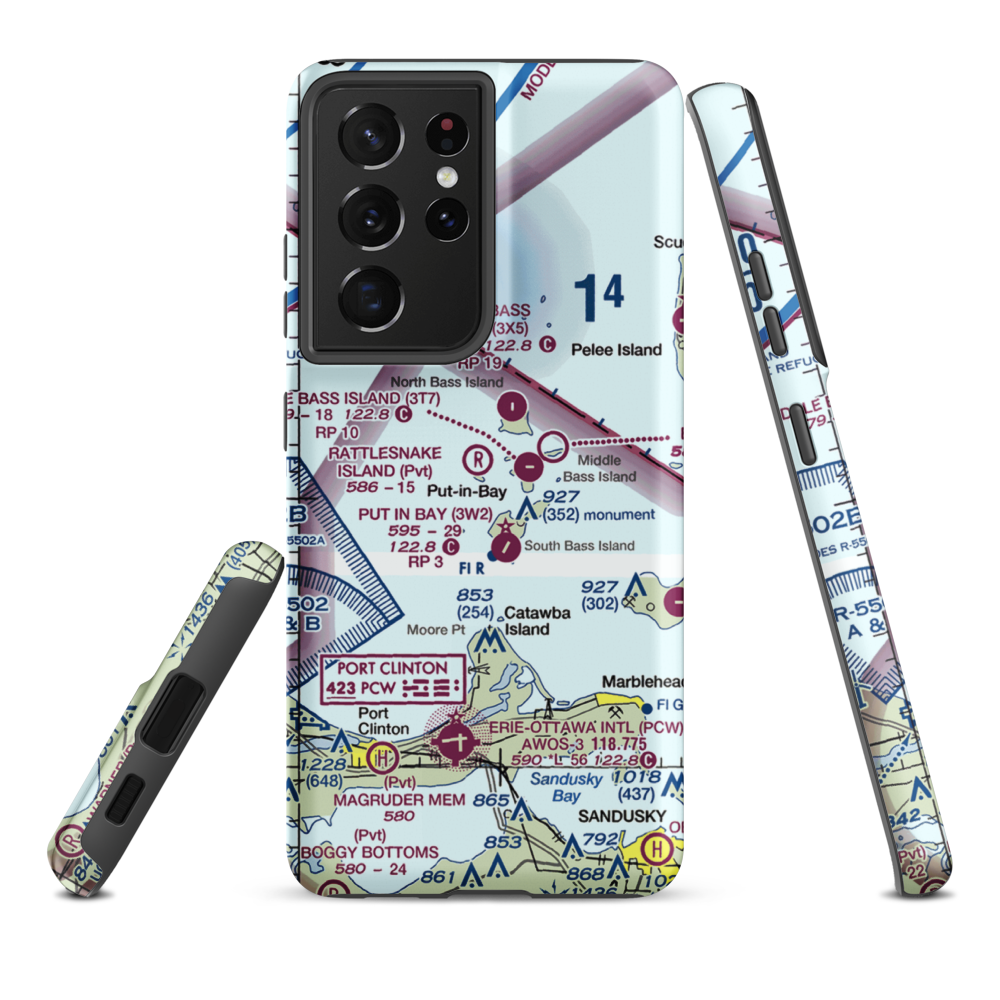 Rattlesnake Island Airport (58OH) VFR Sectional Samsung Phone Case Samsung Galaxy S21 Ultra model shown