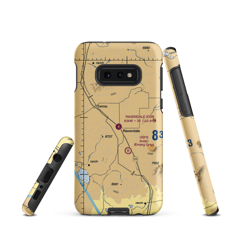 Ravendale Airport (O39) VFR Sectional Samsung Phone Case Samsung Galaxy S10 Plus model shown