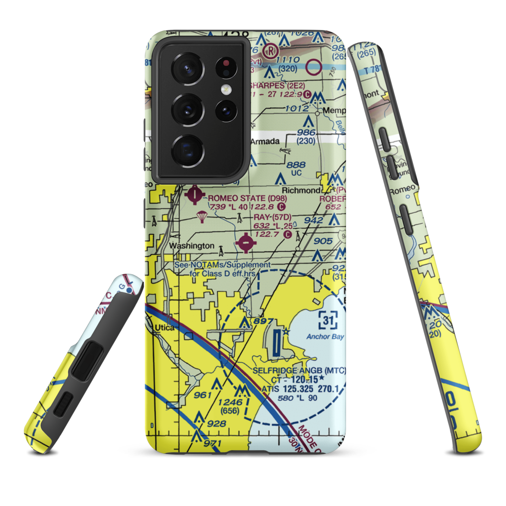 Ray Community Airport (57D) VFR Sectional Samsung Phone Case Samsung Galaxy S21 Ultra model shown