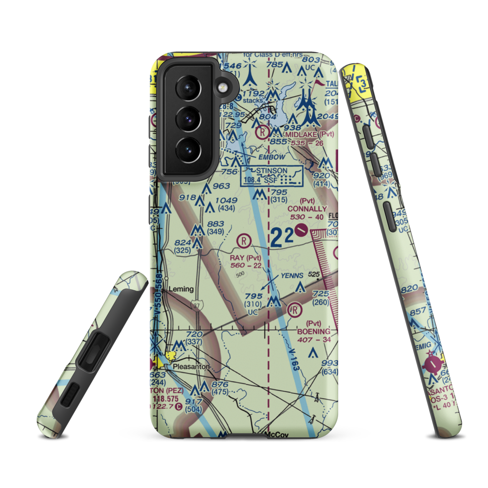 Ray Farm Airport (1TE7) VFR Sectional Samsung Phone Case Samsung Galaxy S21 FE model shown