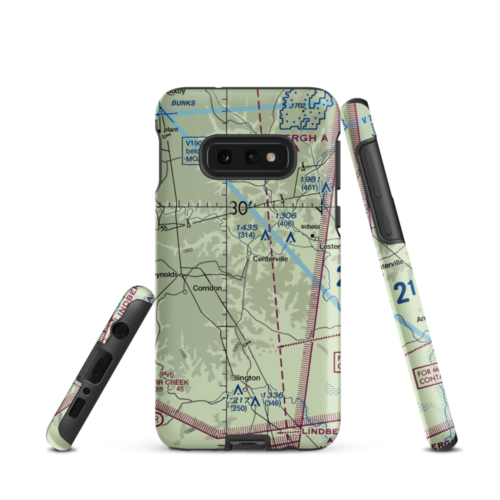 Ray Johnson Inc Airport (MO96) VFR Sectional Samsung Phone Case Samsung Galaxy S10 Plus model shown