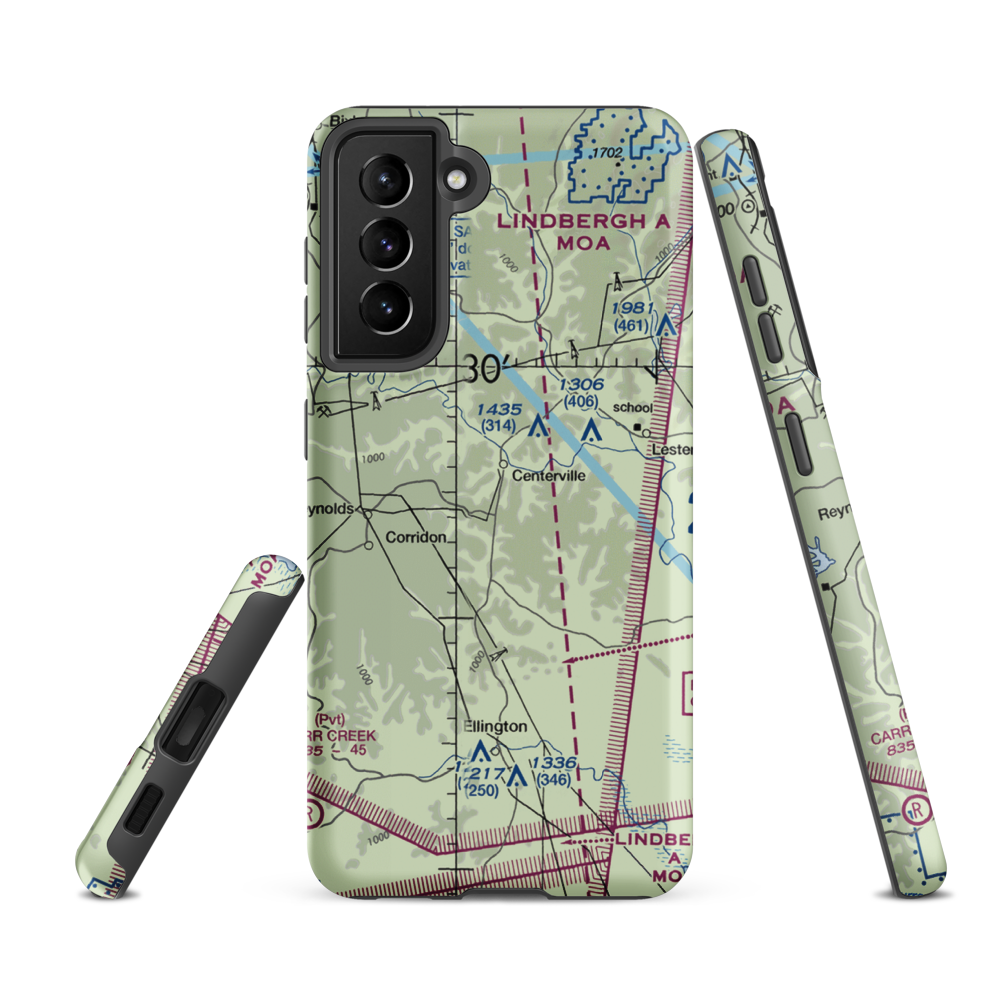 Ray Johnson Inc Airport (MO96) VFR Sectional Samsung Phone Case Samsung Galaxy S21 FE model shown