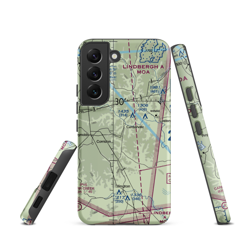 Ray Johnson Inc Airport (MO96) VFR Sectional Samsung Phone Case Samsung Galaxy S22 model shown