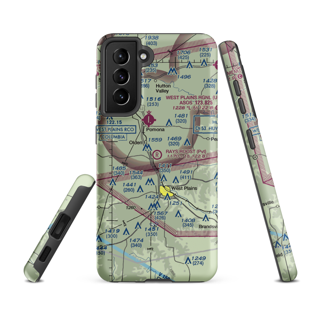 Ray's Roost Airport (94MO) VFR Sectional Samsung Phone Case Samsung Galaxy S21 FE model shown