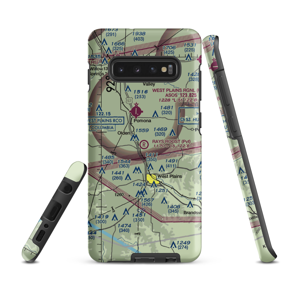 Ray's Roost Airport (94MO) VFR Sectional Samsung Phone Case Samsung Galaxy S10 Plus model shown