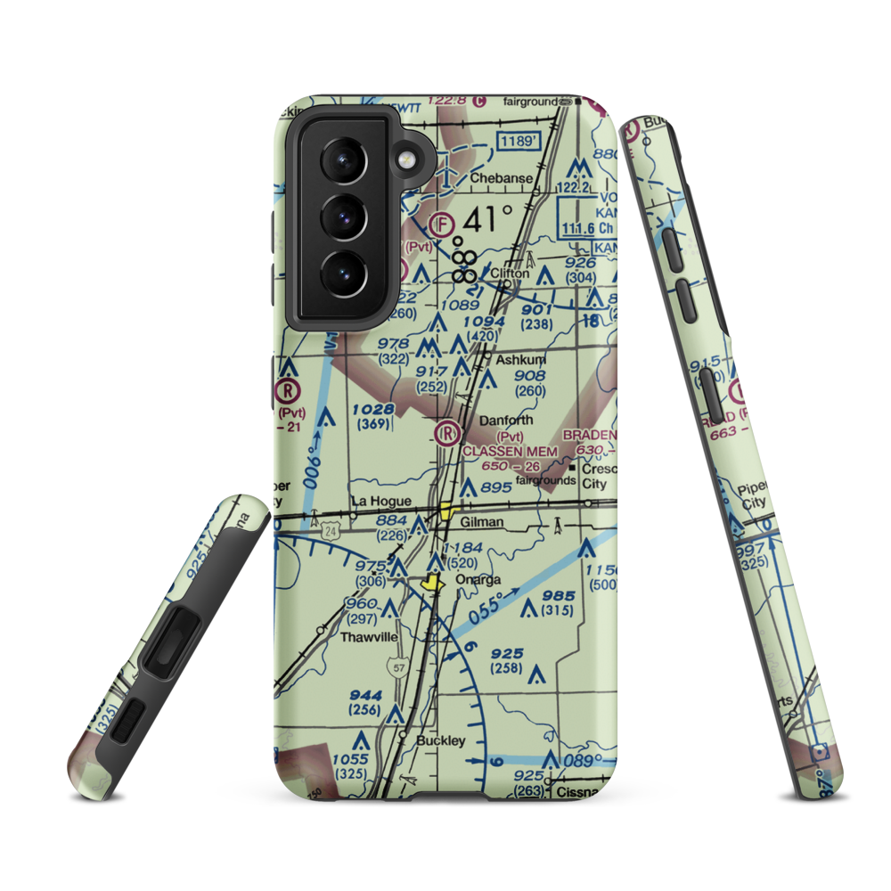 Raymond Classen Memorial Airport (8IS5) VFR Sectional Samsung Phone Case Samsung Galaxy S21 FE model shown