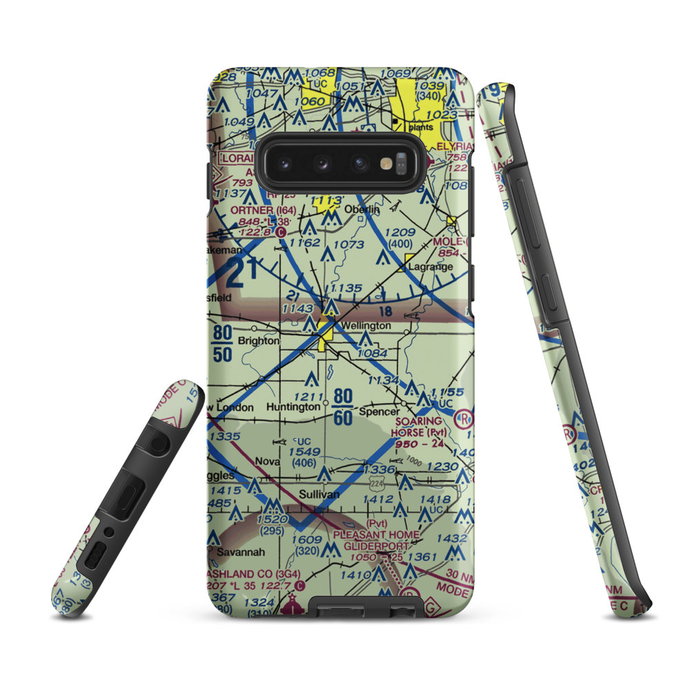Reader-Botsford Airport (67D) VFR Sectional Samsung Phone Case Samsung Galaxy S10 Plus model shown
