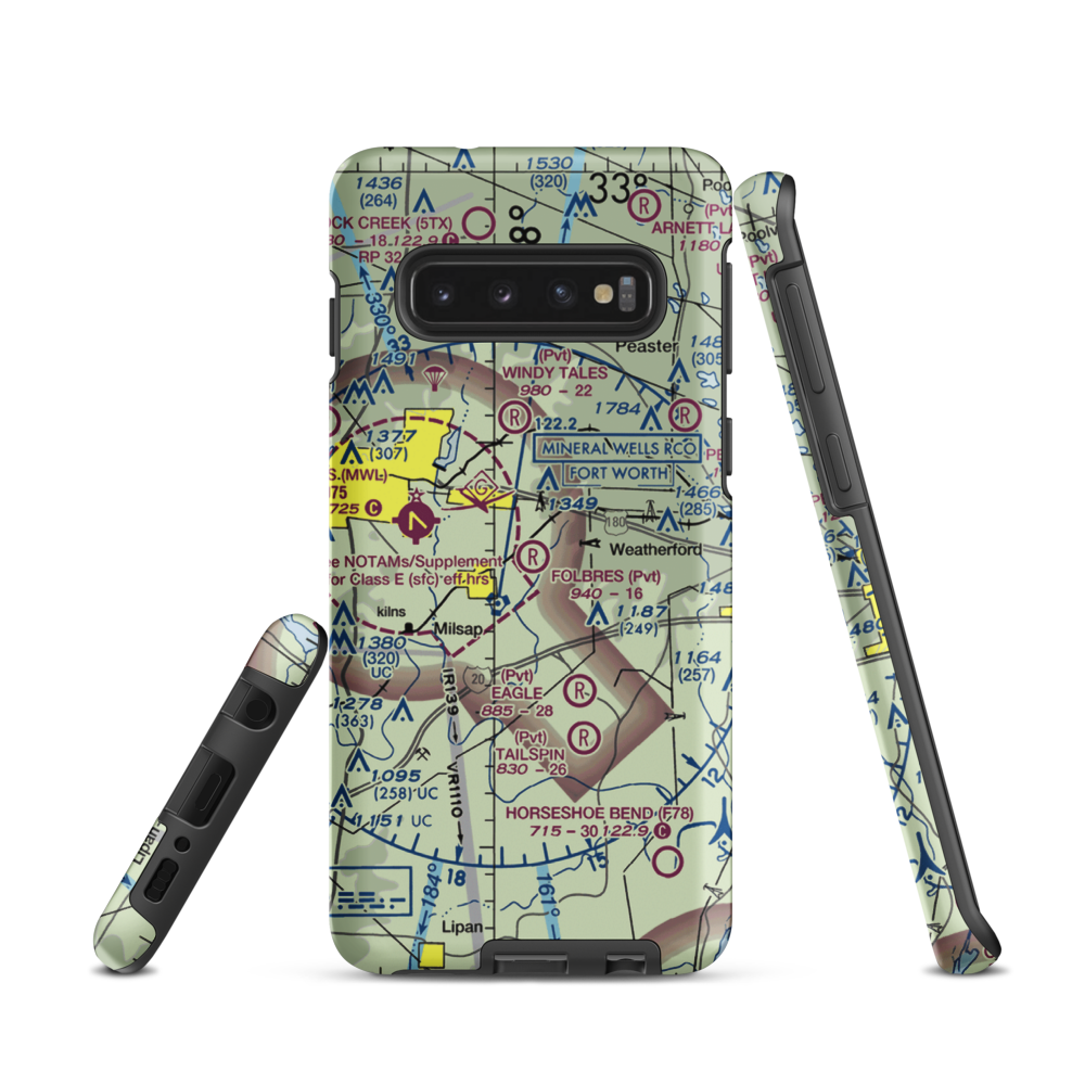 Reb Folbre's Place Airport (TE34) VFR Sectional Samsung Phone Case Samsung Galaxy S10 model shown