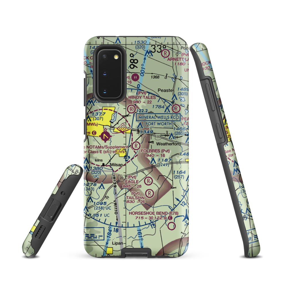 Reb Folbre's Place Airport (TE34) VFR Sectional Samsung Phone Case Samsung Galaxy S20 model shown