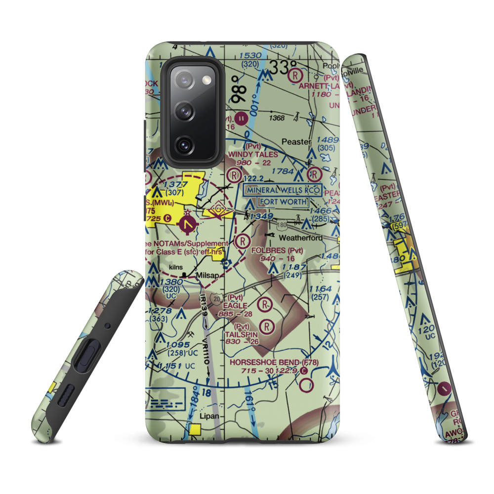 Reb Folbre's Place Airport (TE34) VFR Sectional Samsung Phone Case Samsung Galaxy S20 FE model shown
