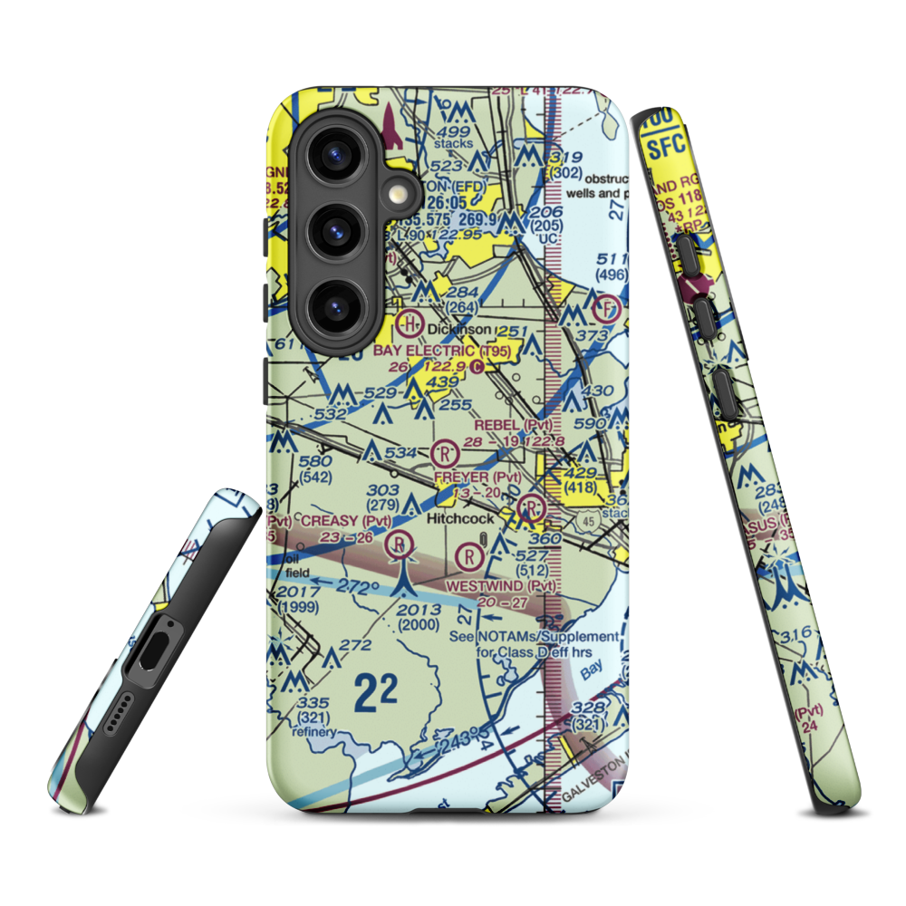 Rebel Field (TX66) VFR Sectional Samsung Phone Case Samsung Galaxy S24 Plus model shown