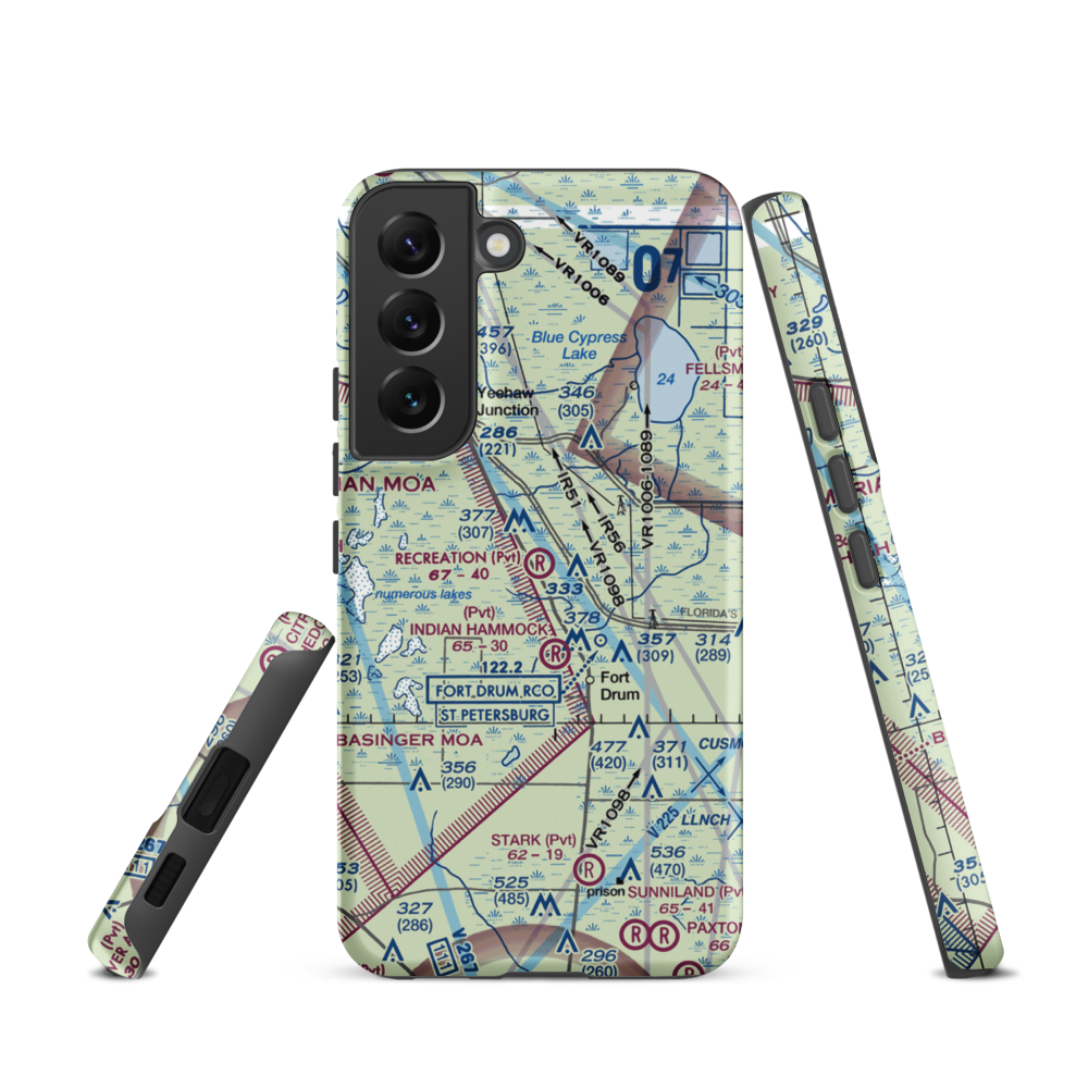 Recreation Corporation Airport (33FA) VFR Sectional Samsung Phone Case Samsung Galaxy S22 model shown