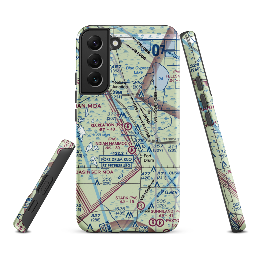 Recreation Corporation Airport (33FA) VFR Sectional Samsung Phone Case Samsung Galaxy S22 Plus model shown