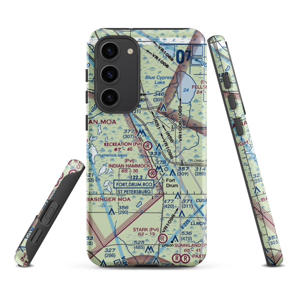 Recreation Corporation Airport (33FA) VFR Sectional Samsung Phone Case Samsung Galaxy S23 Plus model shown