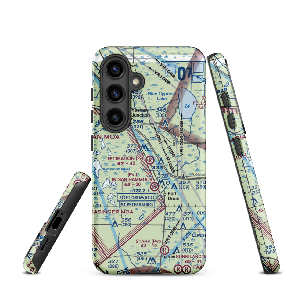Recreation Corporation Airport (33FA) VFR Sectional Samsung Phone Case Samsung Galaxy S24 model shown