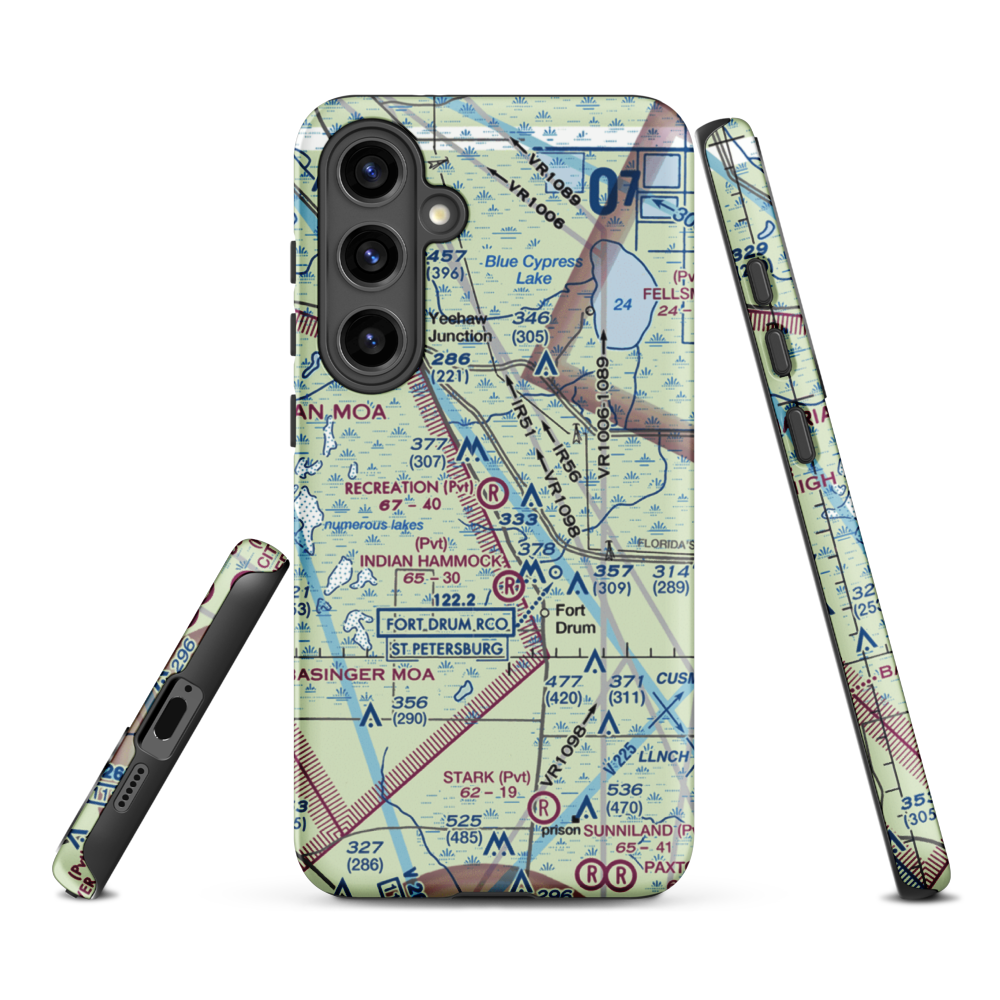 Recreation Corporation Airport (33FA) VFR Sectional Samsung Phone Case Samsung Galaxy S24 Plus model shown
