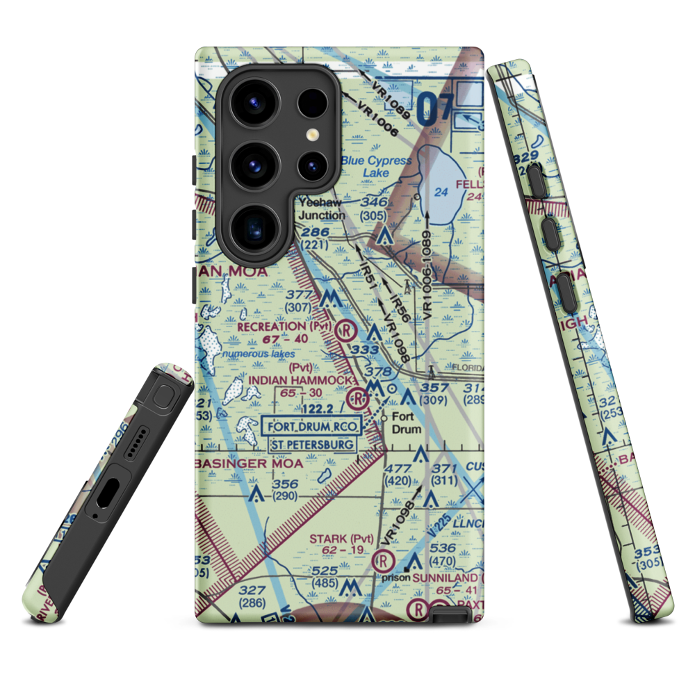 Recreation Corporation Airport (33FA) VFR Sectional Samsung Phone Case Samsung Galaxy S24 Ultra model shown