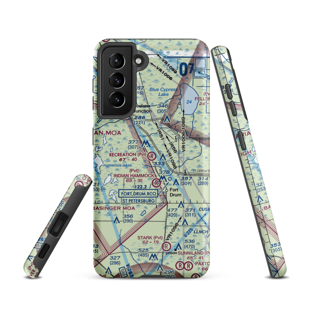 Recreation Corporation Airport (33FA) VFR Sectional Samsung Phone Case Samsung Galaxy S21 model shown