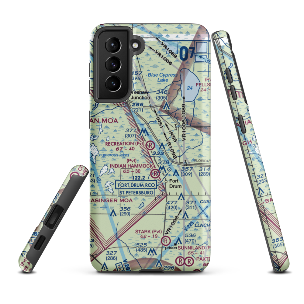 Recreation Corporation Airport (33FA) VFR Sectional Samsung Phone Case Samsung Galaxy S21 FE model shown
