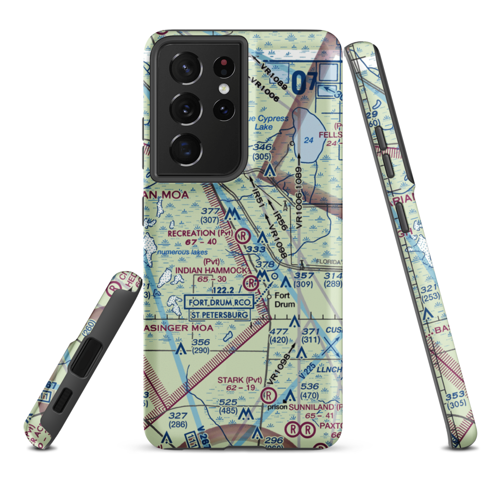 Recreation Corporation Airport (33FA) VFR Sectional Samsung Phone Case Samsung Galaxy S21 Plus model shown