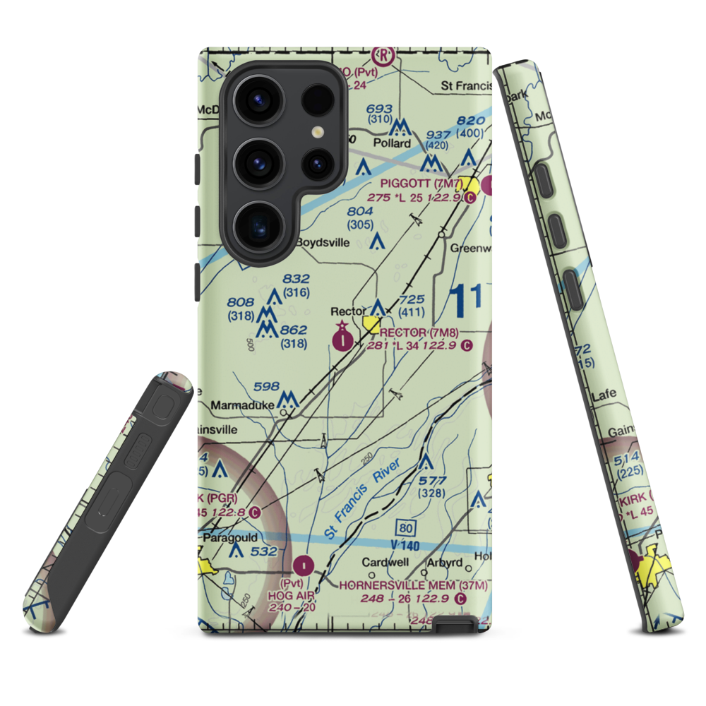 Rector Airport (7M8) VFR Sectional Samsung Phone Case Samsung Galaxy S23 Ultra model shown
