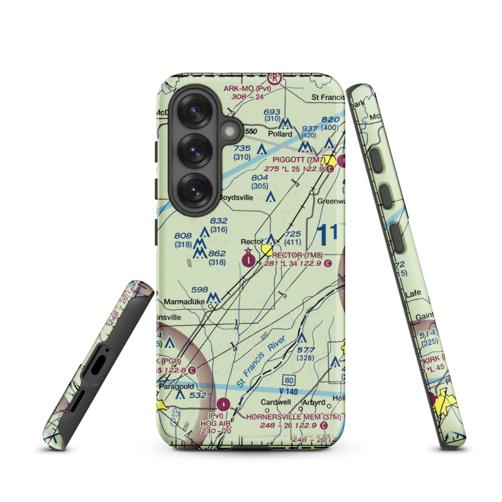 Rector Airport (7M8) VFR Sectional Samsung Phone Case Samsung Galaxy S25 model shown