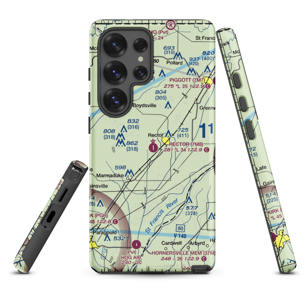 Rector Airport (7M8) VFR Sectional Samsung Phone Case Samsung Galaxy S25 Ultra model shown