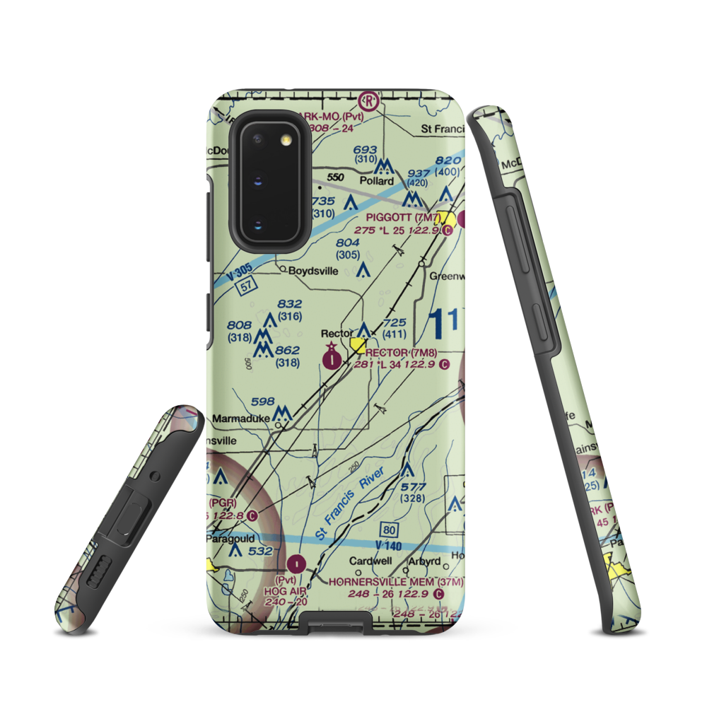 Rector Airport (7M8) VFR Sectional Samsung Phone Case Samsung Galaxy S20 model shown