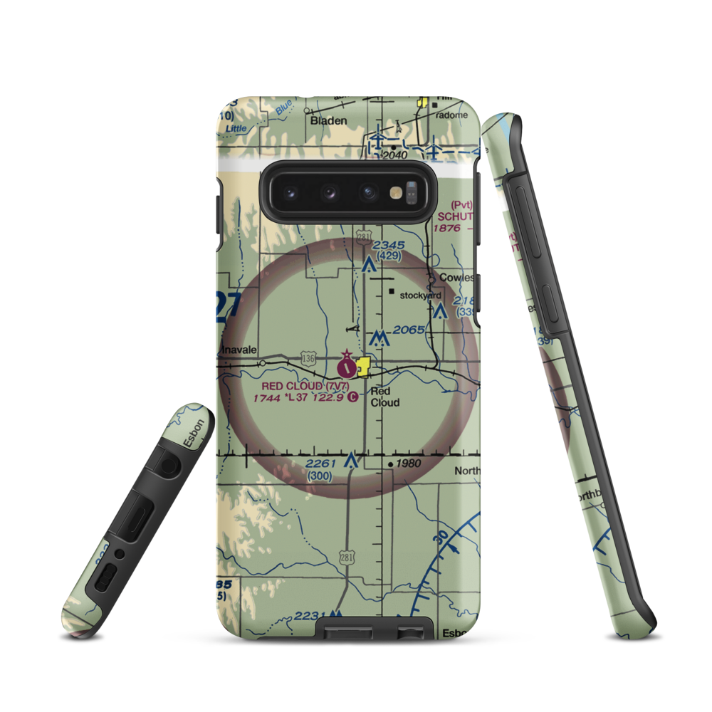 Red Cloud Municipal Airport (7V7) VFR Sectional Samsung Phone Case Samsung Galaxy S10 model shown