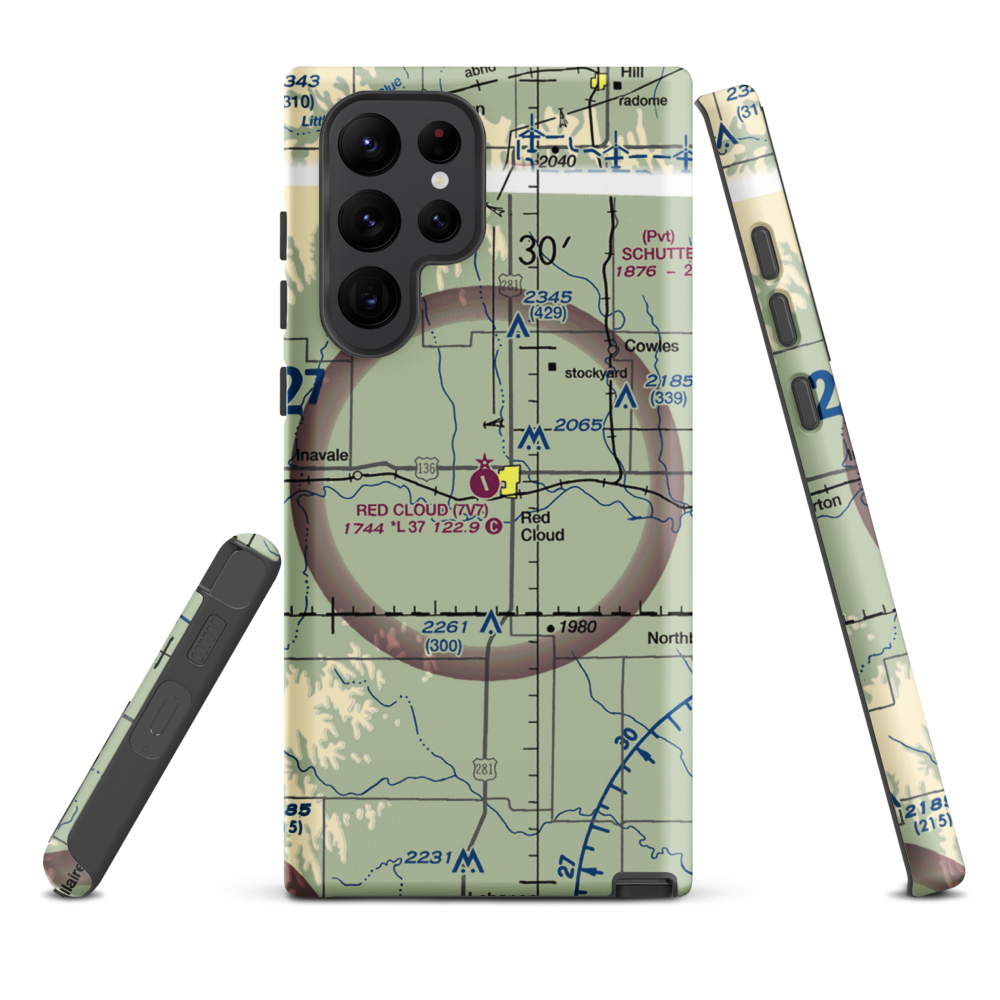 Red Cloud Municipal Airport (7V7) VFR Sectional Samsung Phone Case Samsung Galaxy S22 Ultra model shown