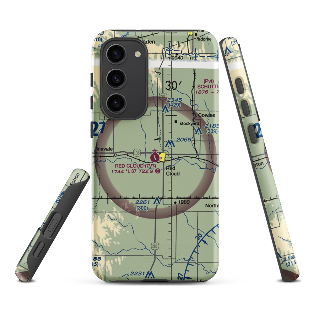 Red Cloud Municipal Airport (7V7) VFR Sectional Samsung Phone Case Samsung Galaxy S23 Plus model shown