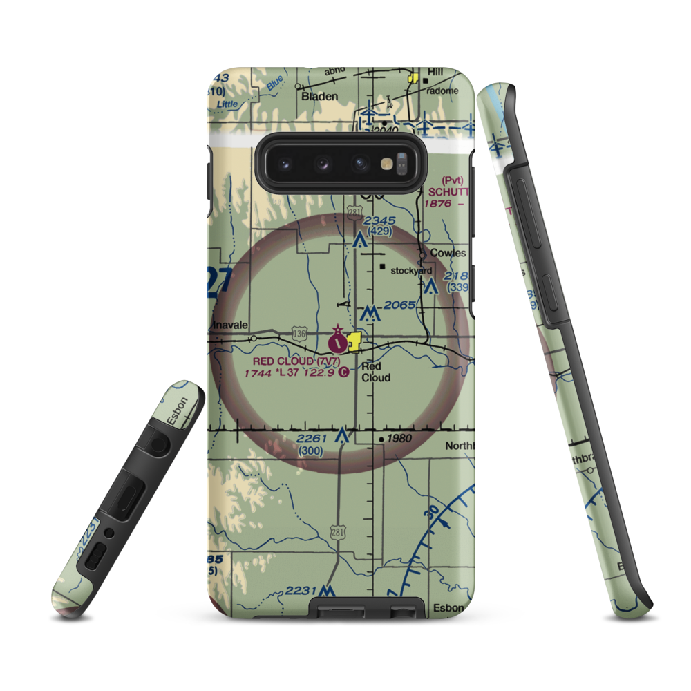 Red Cloud Municipal Airport (7V7) VFR Sectional Samsung Phone Case Samsung Galaxy S10 Plus model shown