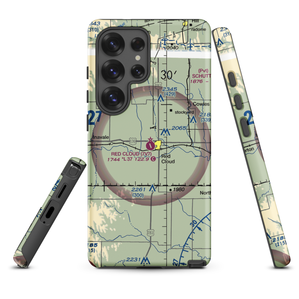 Red Cloud Municipal Airport (7V7) VFR Sectional Samsung Phone Case Samsung Galaxy S25 Ultra model shown