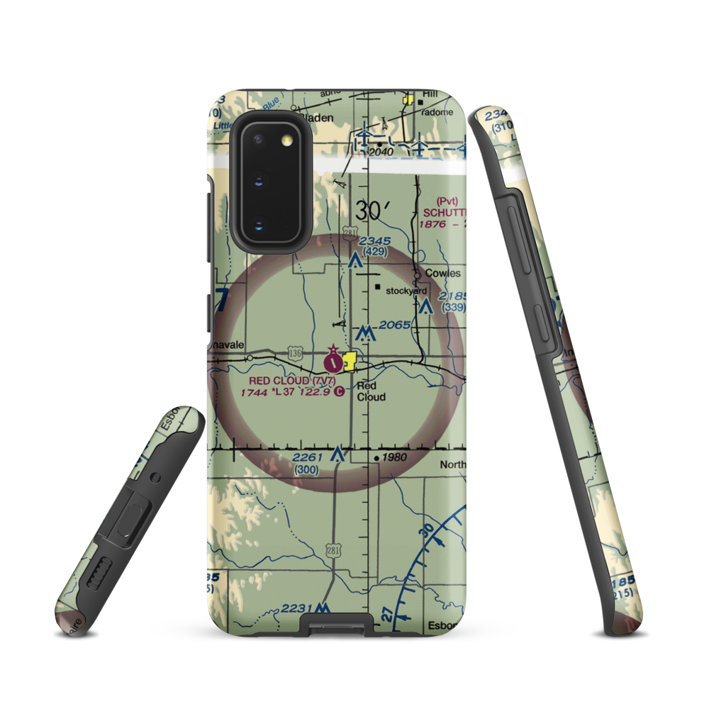 Red Cloud Municipal Airport (7V7) VFR Sectional Samsung Phone Case Samsung Galaxy S20 model shown