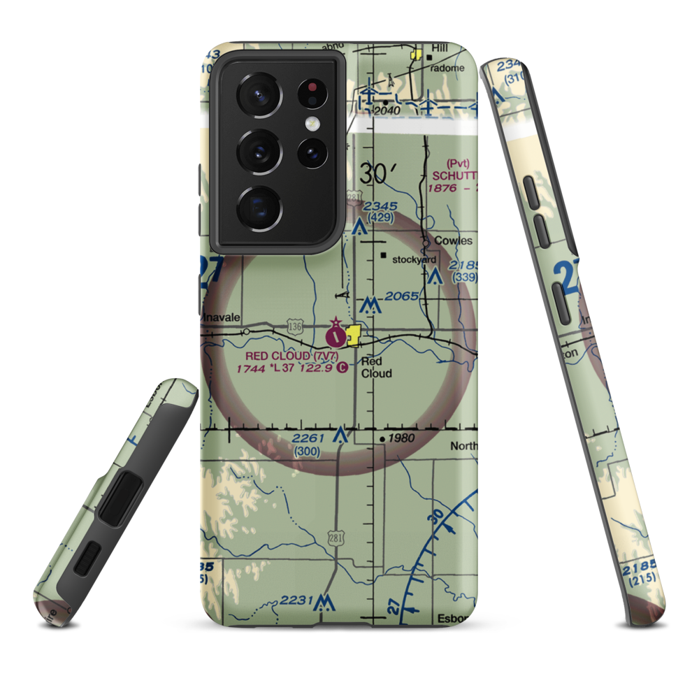 Red Cloud Municipal Airport (7V7) VFR Sectional Samsung Phone Case Samsung Galaxy S21 Ultra model shown