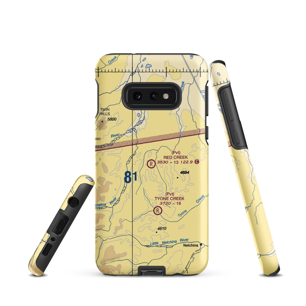 Red Creek Airport (AK80) VFR Sectional Samsung Phone Case Samsung Galaxy S10 Plus model shown