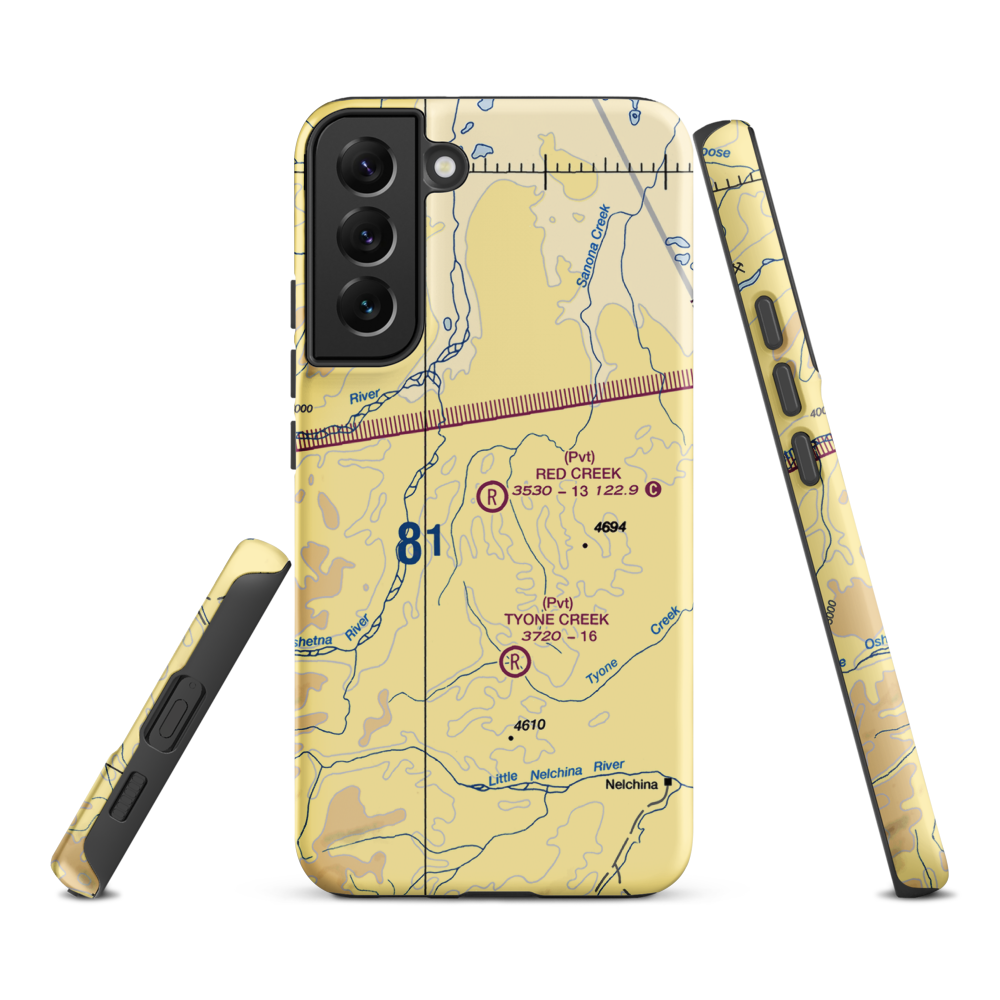 Red Creek Airport (AK80) VFR Sectional Samsung Phone Case Samsung Galaxy S22 Plus model shown