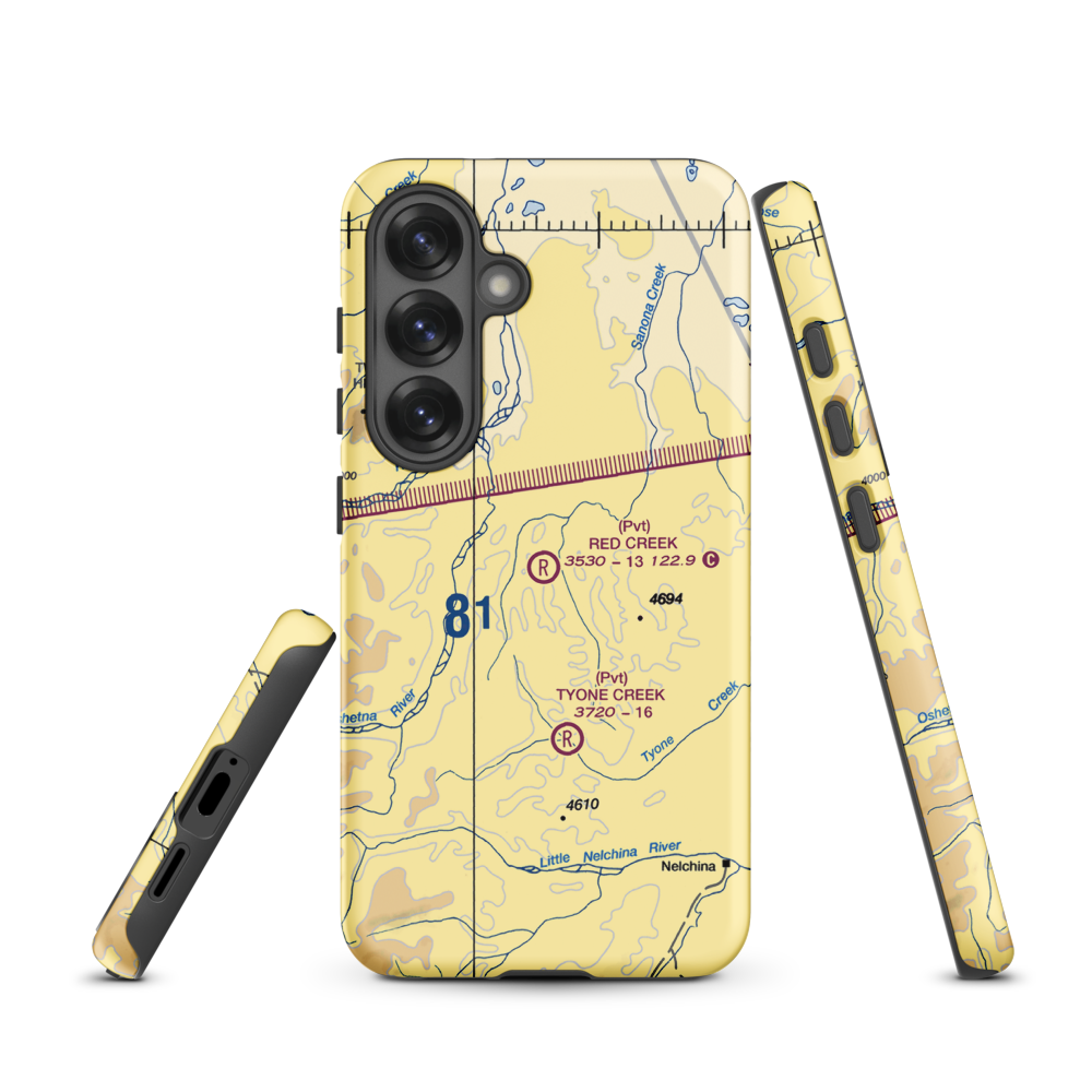 Red Creek Airport (AK80) VFR Sectional Samsung Phone Case Samsung Galaxy S25 model shown