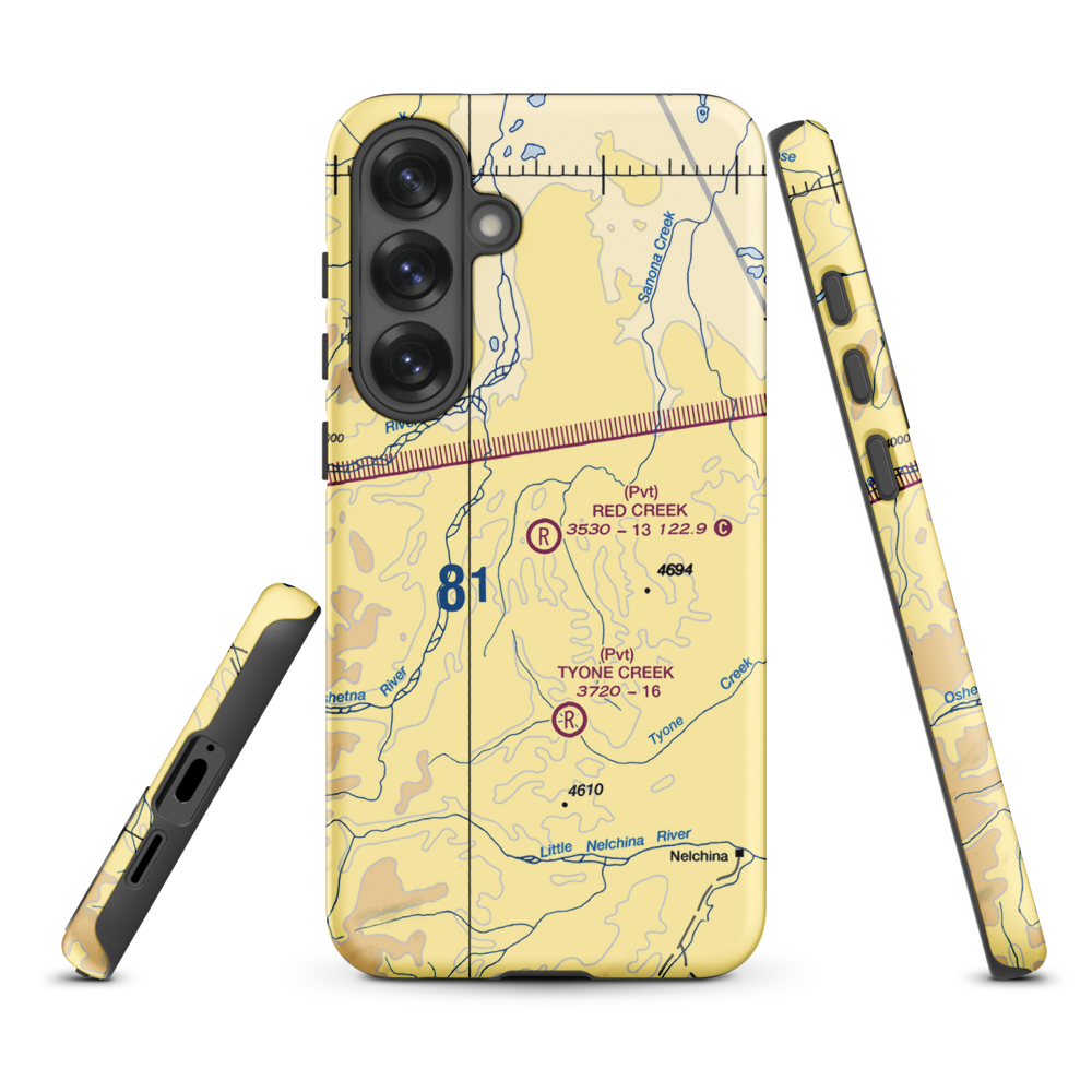 Red Creek Airport (AK80) VFR Sectional Samsung Phone Case Samsung Galaxy S25 Plus model shown