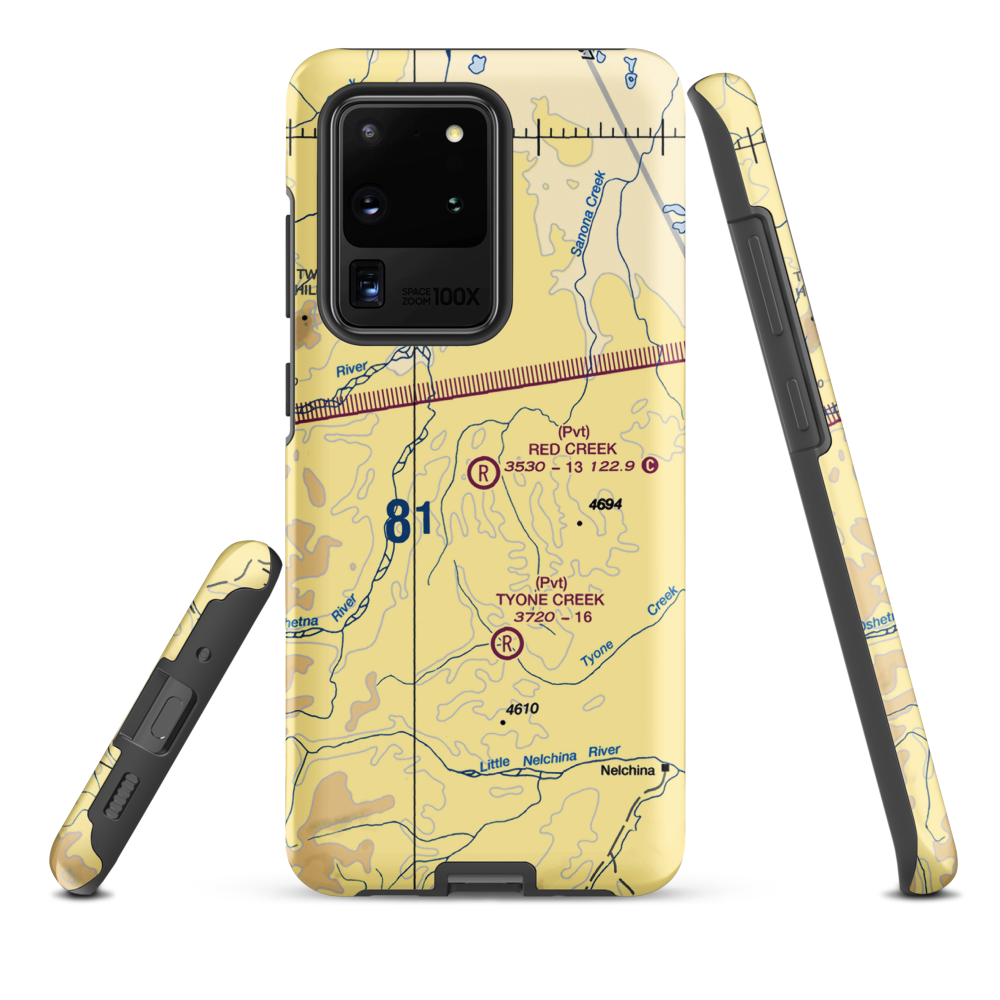 Red Creek Airport (AK80) VFR Sectional Samsung Phone Case Samsung Galaxy S20 Ultra model shown