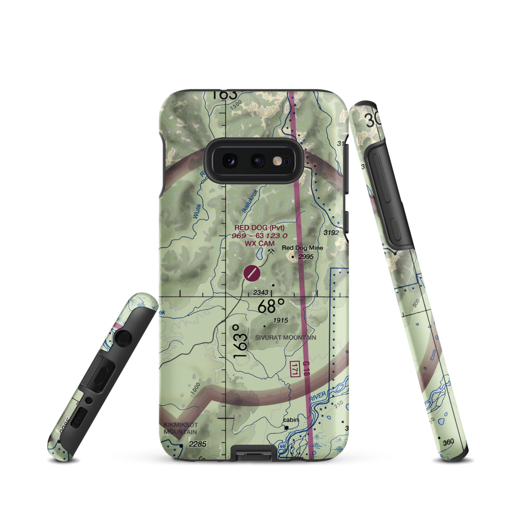 Red Dog Airport (DGG) VFR Sectional Samsung Phone Case Samsung Galaxy S10 Plus model shown