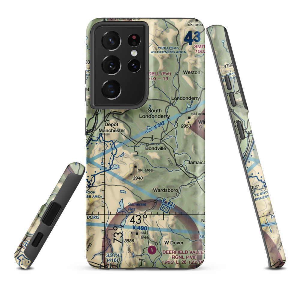 Red Fox Airport (VT02) VFR Sectional Samsung Phone Case Samsung Galaxy S21 Ultra model shown