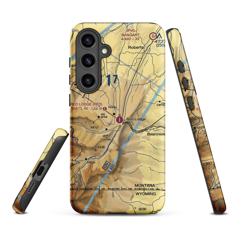 Red Lodge Airport (RED) VFR Sectional Samsung Phone Case Samsung Galaxy S24 Plus model shown