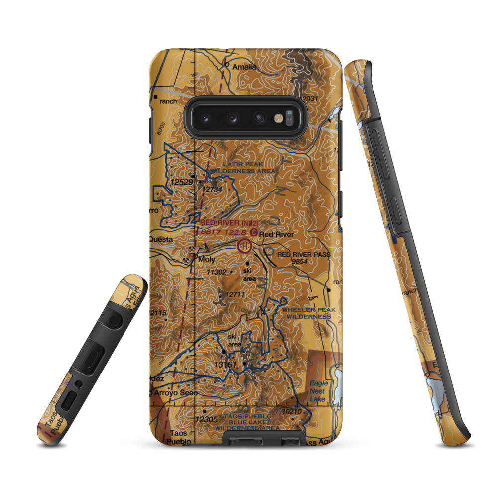 Red River Heliport (N02) VFR Sectional Samsung Phone Case Samsung Galaxy S10 Plus model shown