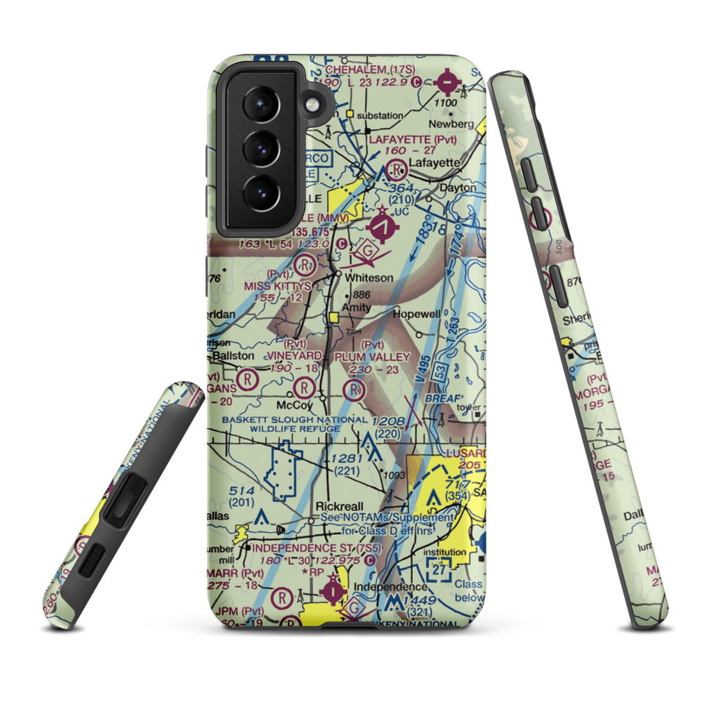 Red's Field (18OR) VFR Sectional Samsung Phone Case Samsung Galaxy S21 FE model shown
