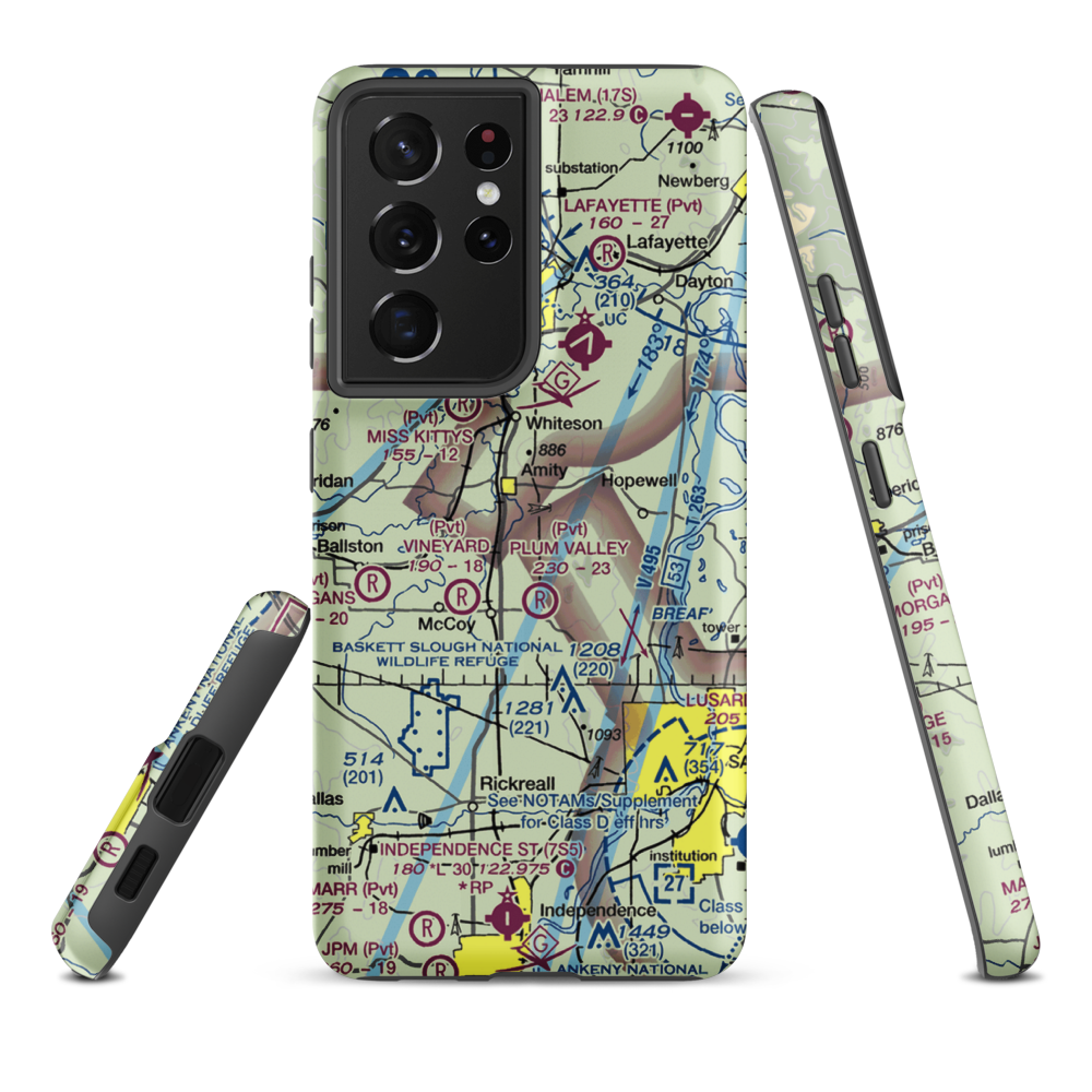 Red's Field (18OR) VFR Sectional Samsung Phone Case Samsung Galaxy S21 Plus model shown