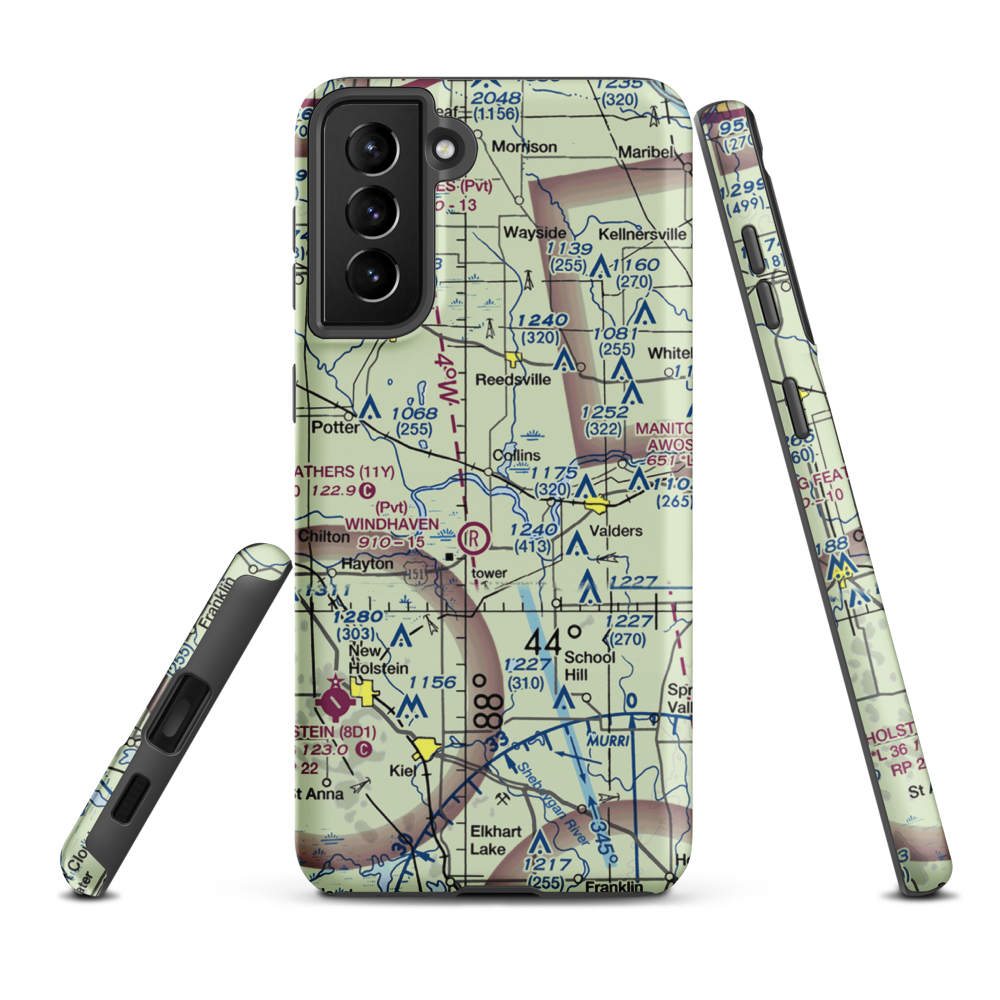 Redoft Airport (WN27) VFR Sectional Samsung Phone Case Samsung Galaxy S21 Plus model shown