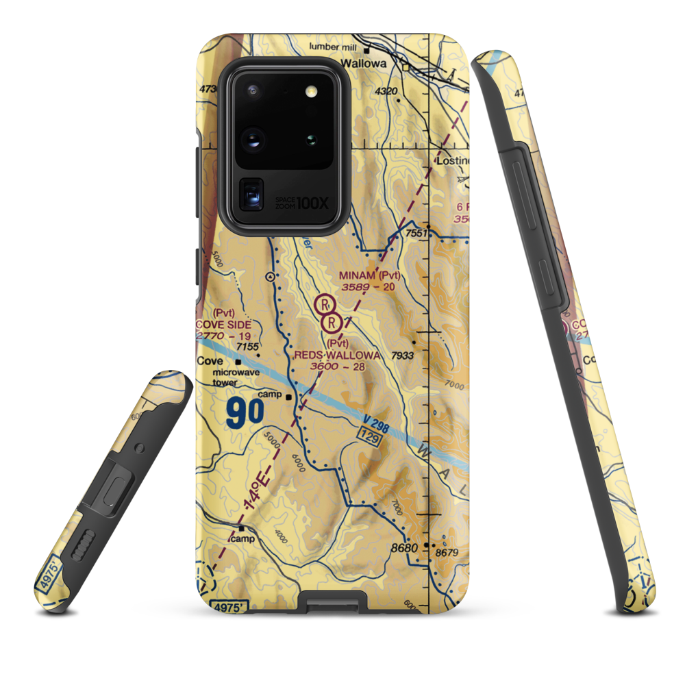 Reds Wallowa Horse Ranch Airport (6OR9) VFR Sectional Samsung Phone Case Samsung Galaxy S20 Ultra model shown